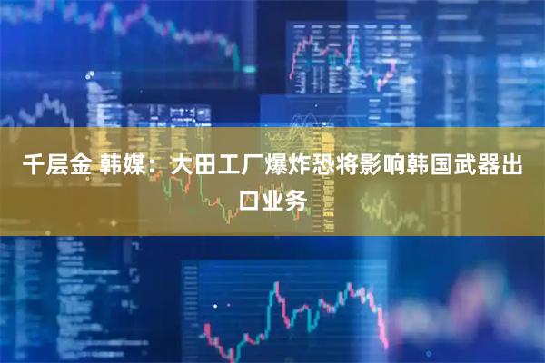 千层金 韩媒：大田工厂爆炸恐将影响韩国武器出口业务