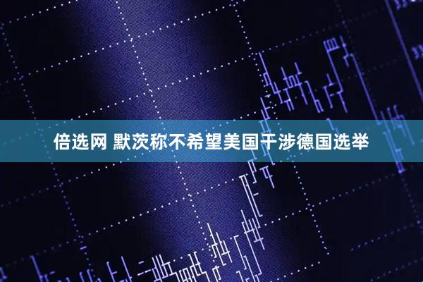 倍选网 默茨称不希望美国干涉德国选举